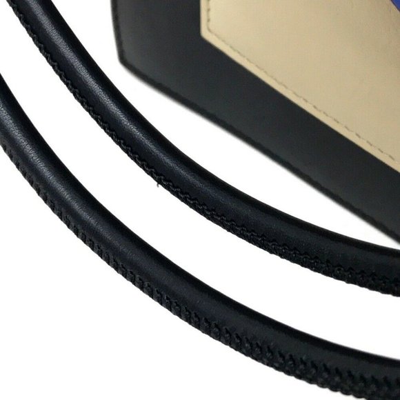 CELINE Tricolor Leather Shoulder Bag Black/Blue/Be - Picture 7 of 9